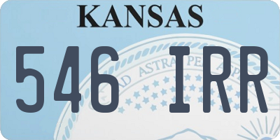 KS license plate 546IRR