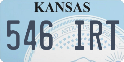 KS license plate 546IRT