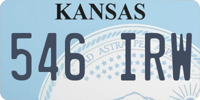 KS license plate 546IRW