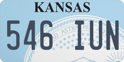 KS license plate 546IUN