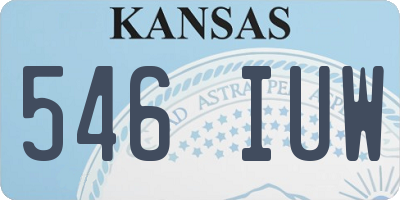 KS license plate 546IUW