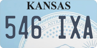 KS license plate 546IXA