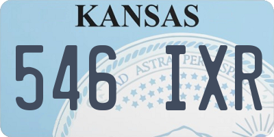KS license plate 546IXR