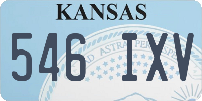 KS license plate 546IXV