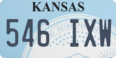 KS license plate 546IXW