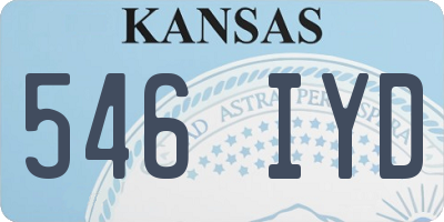 KS license plate 546IYD