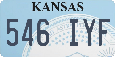 KS license plate 546IYF