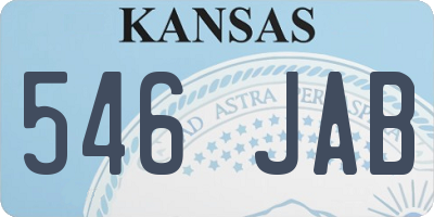 KS license plate 546JAB