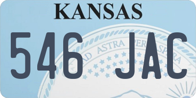 KS license plate 546JAC