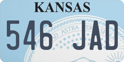 KS license plate 546JAD