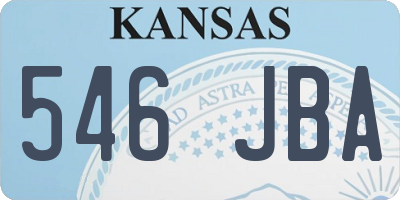 KS license plate 546JBA