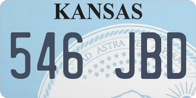 KS license plate 546JBD