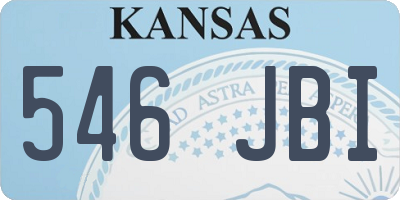 KS license plate 546JBI