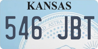 KS license plate 546JBT
