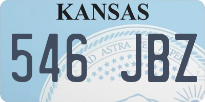 KS license plate 546JBZ