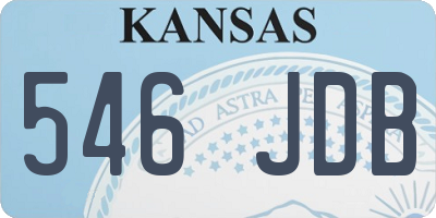 KS license plate 546JDB