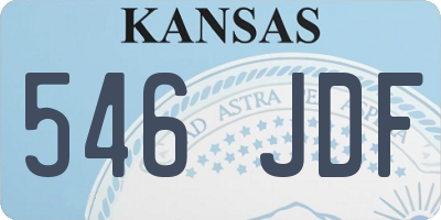 KS license plate 546JDF