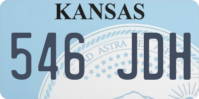 KS license plate 546JDH