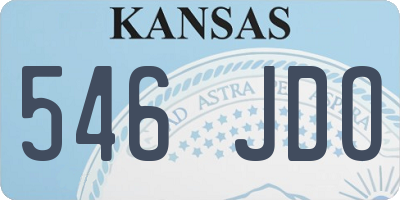 KS license plate 546JDO