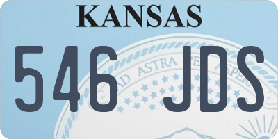 KS license plate 546JDS