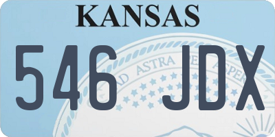 KS license plate 546JDX
