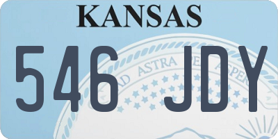 KS license plate 546JDY