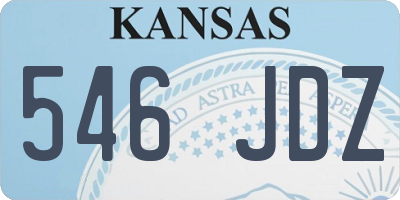 KS license plate 546JDZ