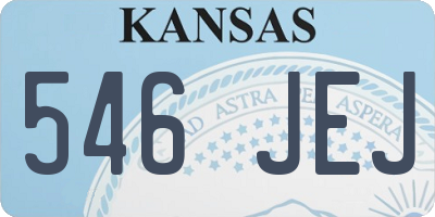 KS license plate 546JEJ