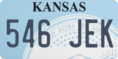 KS license plate 546JEK