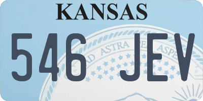 KS license plate 546JEV