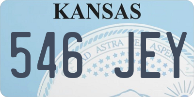 KS license plate 546JEY