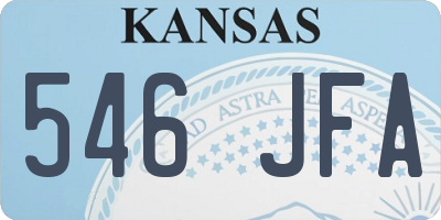 KS license plate 546JFA