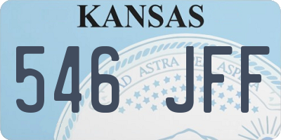 KS license plate 546JFF
