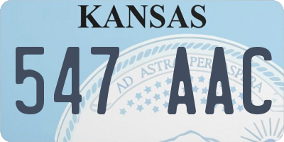 KS license plate 547AAC