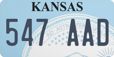 KS license plate 547AAD