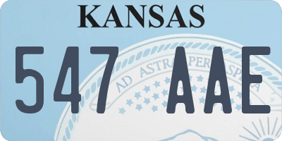 KS license plate 547AAE