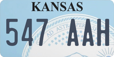 KS license plate 547AAH