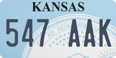 KS license plate 547AAK
