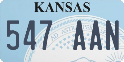 KS license plate 547AAN