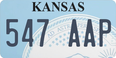 KS license plate 547AAP