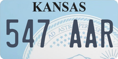 KS license plate 547AAR
