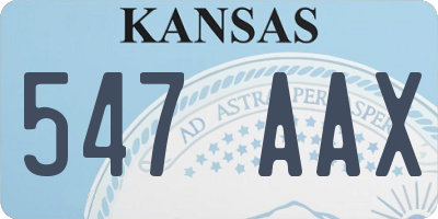 KS license plate 547AAX