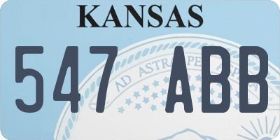 KS license plate 547ABB
