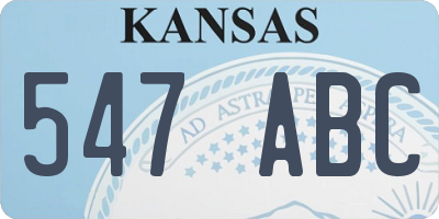 KS license plate 547ABC