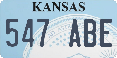 KS license plate 547ABE