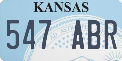 KS license plate 547ABR