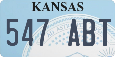 KS license plate 547ABT
