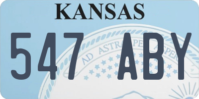 KS license plate 547ABY