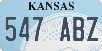 KS license plate 547ABZ