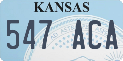 KS license plate 547ACA